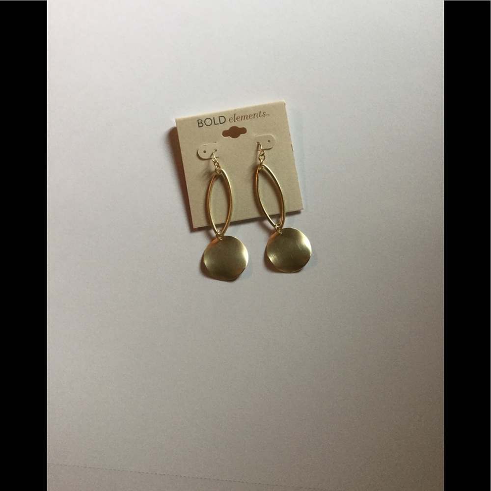 Bold elements gold tone earrings
